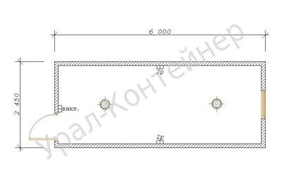 Бытовка вагончик жилой 6000*2450*2500 мм. (ПР 100 мм)