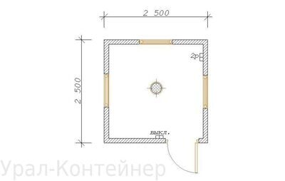 Пост Охраны утепленный 2500*2500*2500 мм.