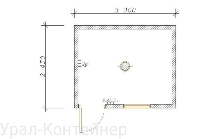 Строительная бытовка стандарт 3000*2450*2500 мм. (50 мм)