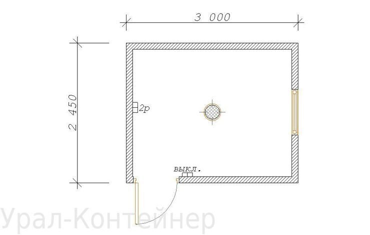 Строительная бытовка утепленная 3000*2450*2500 мм. (50 мм)