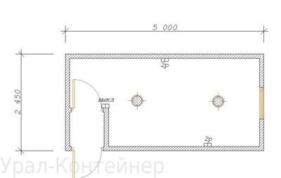 Строительная бытовка утепленная 5000*2450*2500 мм. (50 мм)