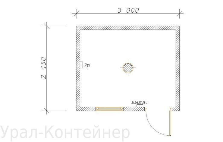 Строительная бытовка прорабская 3000*2450*2500 мм. (50 мм)